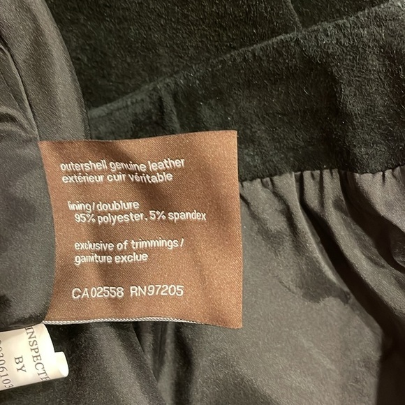 Danier 8 Black Suede Leather Lined Lace-Up Skirt Moto - Picture 7 of 8